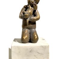 Dino boy, bronze on marble base
